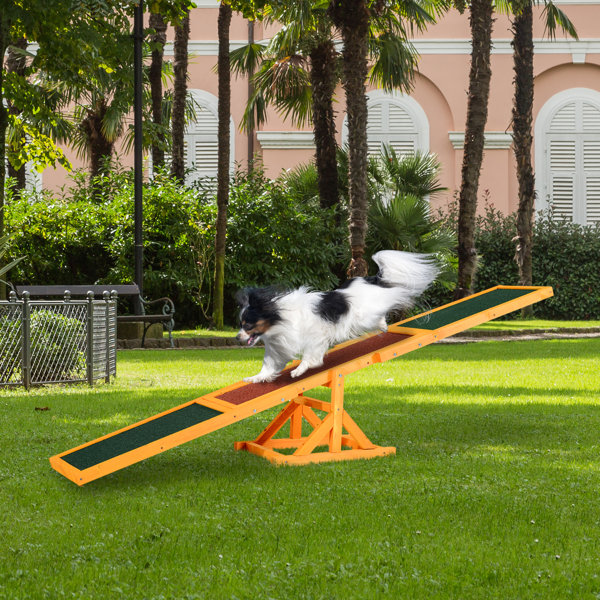 Pawhut Wooden Dog Agility Seesaw For Training And Exercise, Platform